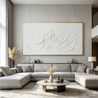 3D Textured Minimalist Snow Mountain Wall Art - Snow Ridge