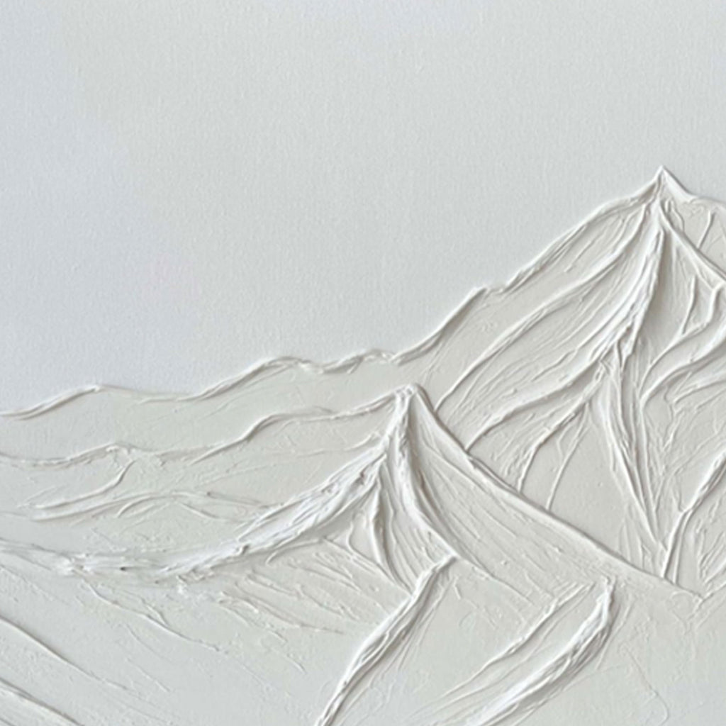 3D Textured Minimalist Snow Mountain Wall Art - Snow Ridge