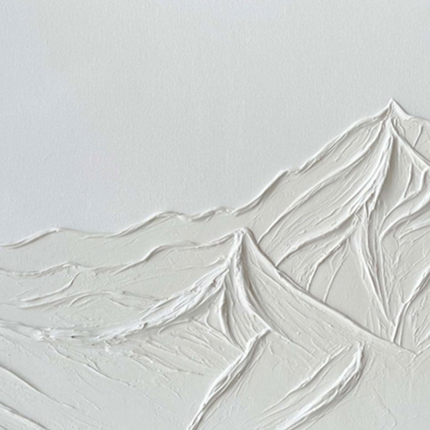 3D Textured Minimalist Snow Mountain Wall Art - Snow Ridge