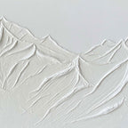 3D Textured Minimalist Snow Mountain Wall Art - Snow Ridge