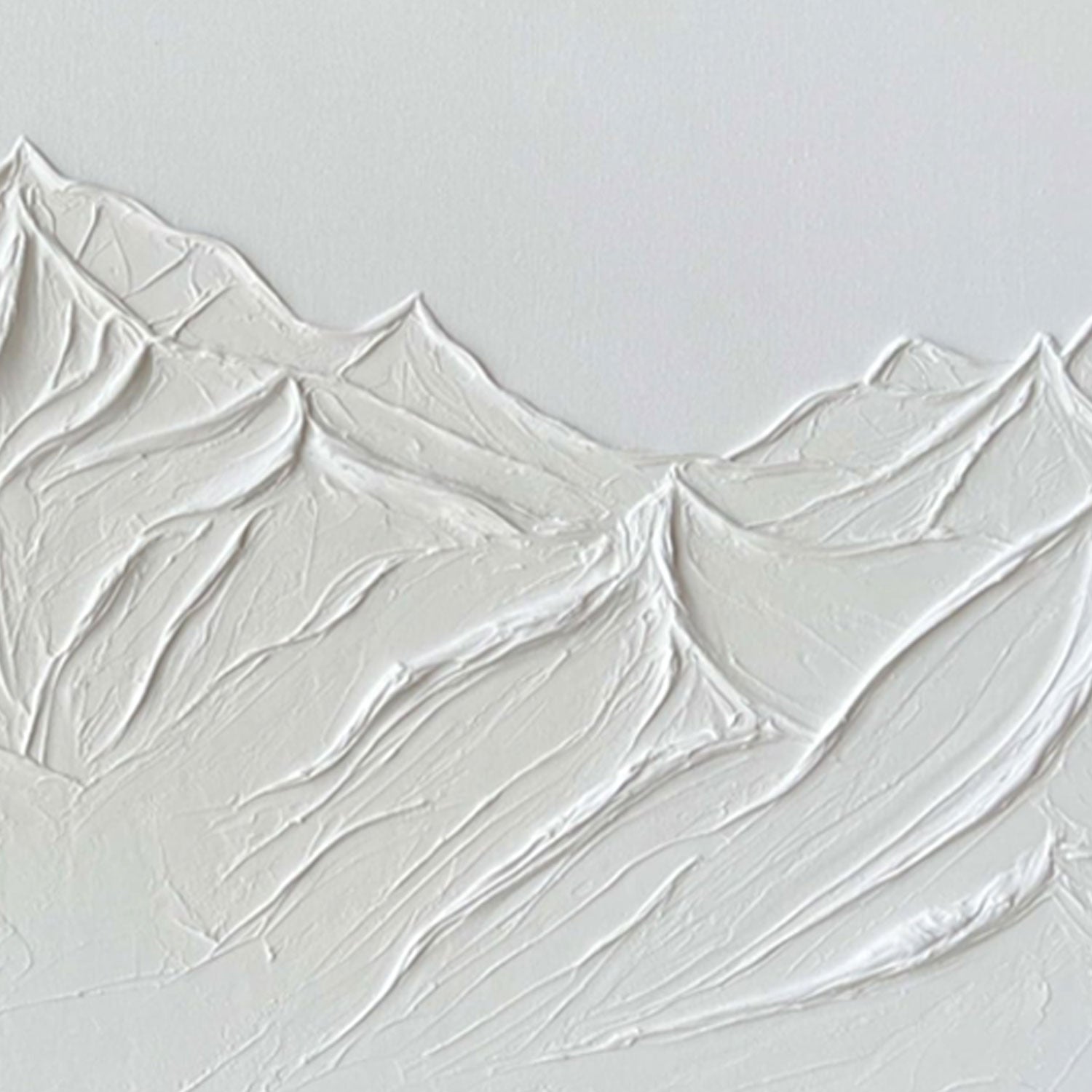 3D Textured Minimalist Snow Mountain Wall Art - Snow Ridge