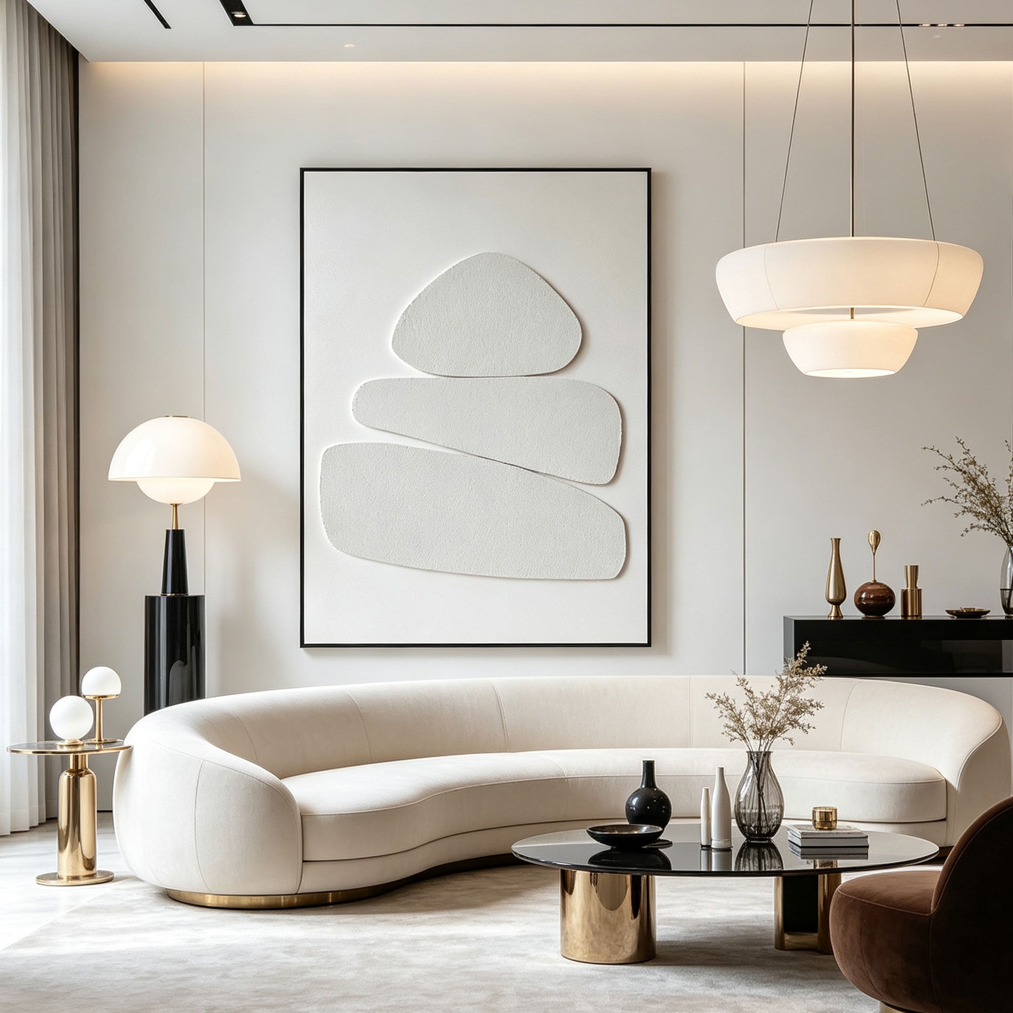 Wabi Sabi 3D Textured Minimalist Wall Art - Still Cairn