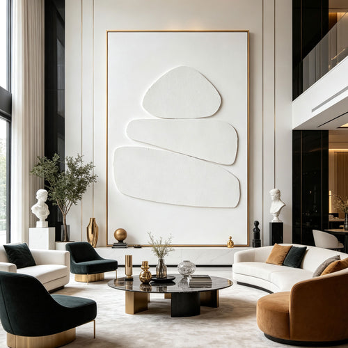 Wabi Sabi 3D Textured Minimalist Wall Art - Still Cairn
