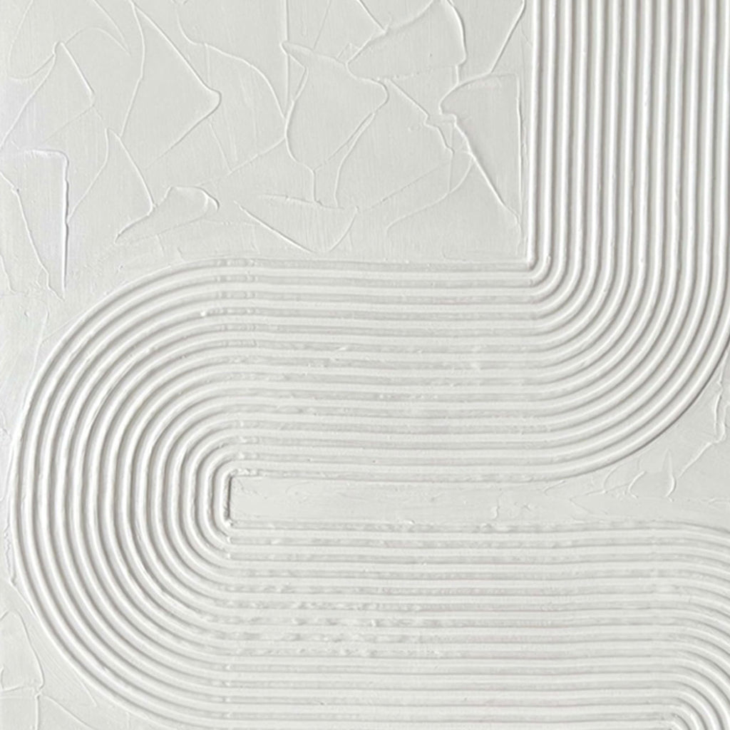 3D Textured Scandinavian Geometric Canvas Art - Stone Current