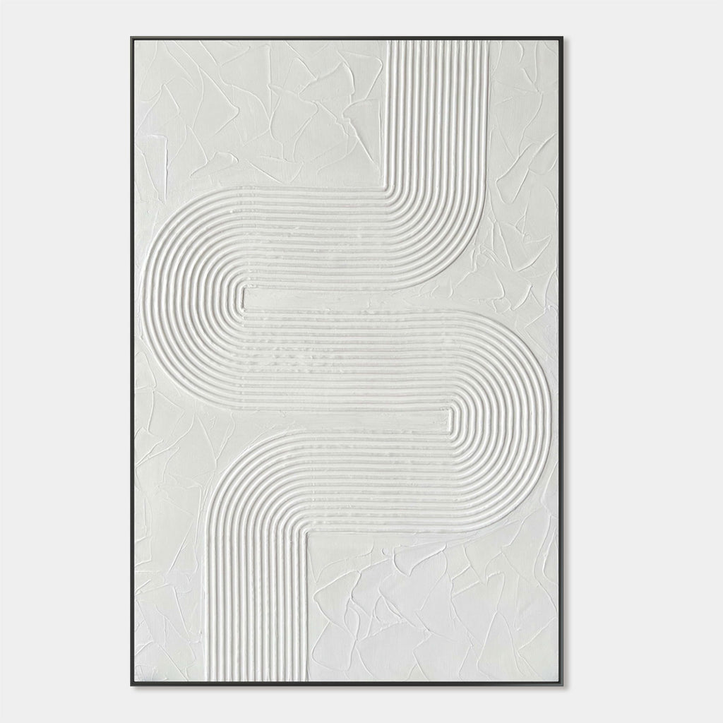3D Textured Scandinavian Geometric Canvas Art - Stone Current