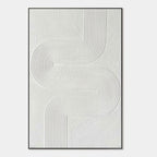 3D Textured Scandinavian Geometric Canvas Art - Stone Current