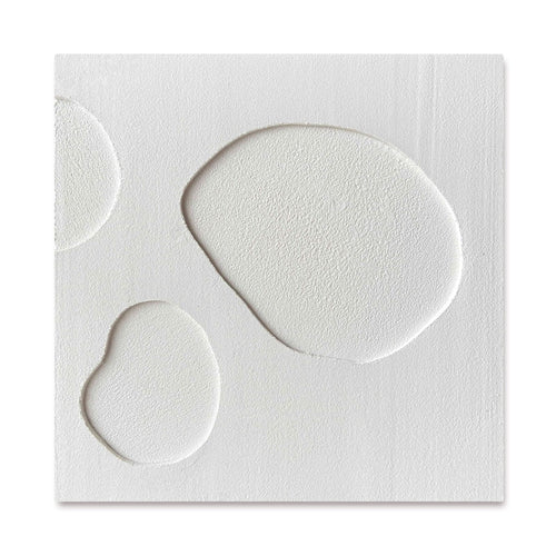 Lumi Gallery's White 3D Textured Stone Drift Minimalist Wall Art