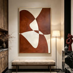 Mid Century Modern Geometric Rust Wall Art - Terra Flow