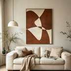 Mid Century Modern Geometric Rust Wall Art - Terra Flow