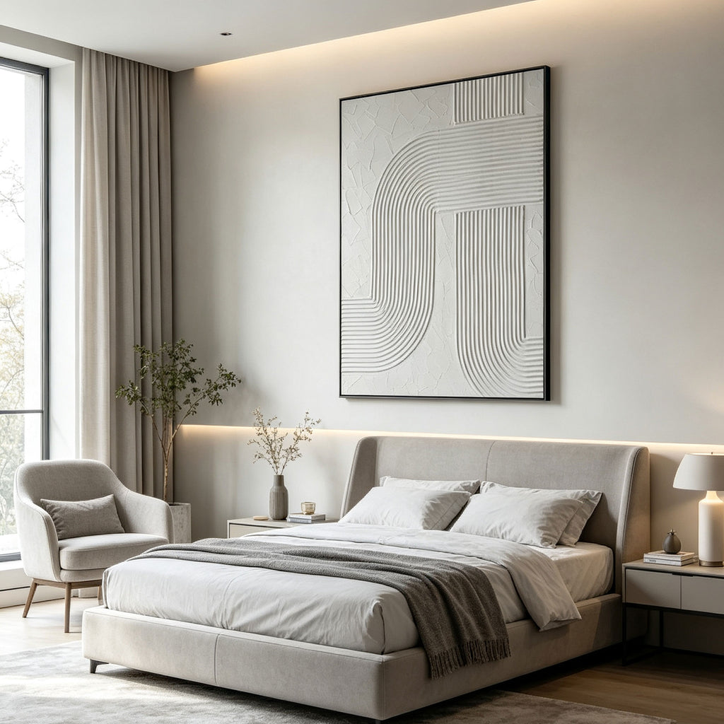 3D Textured Scandinavian Geometric Artwork - Twin Passage