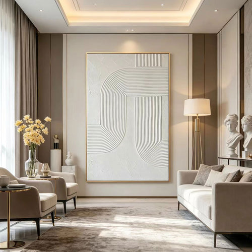 3D Textured Scandinavian Geometric Artwork - Twin Passage