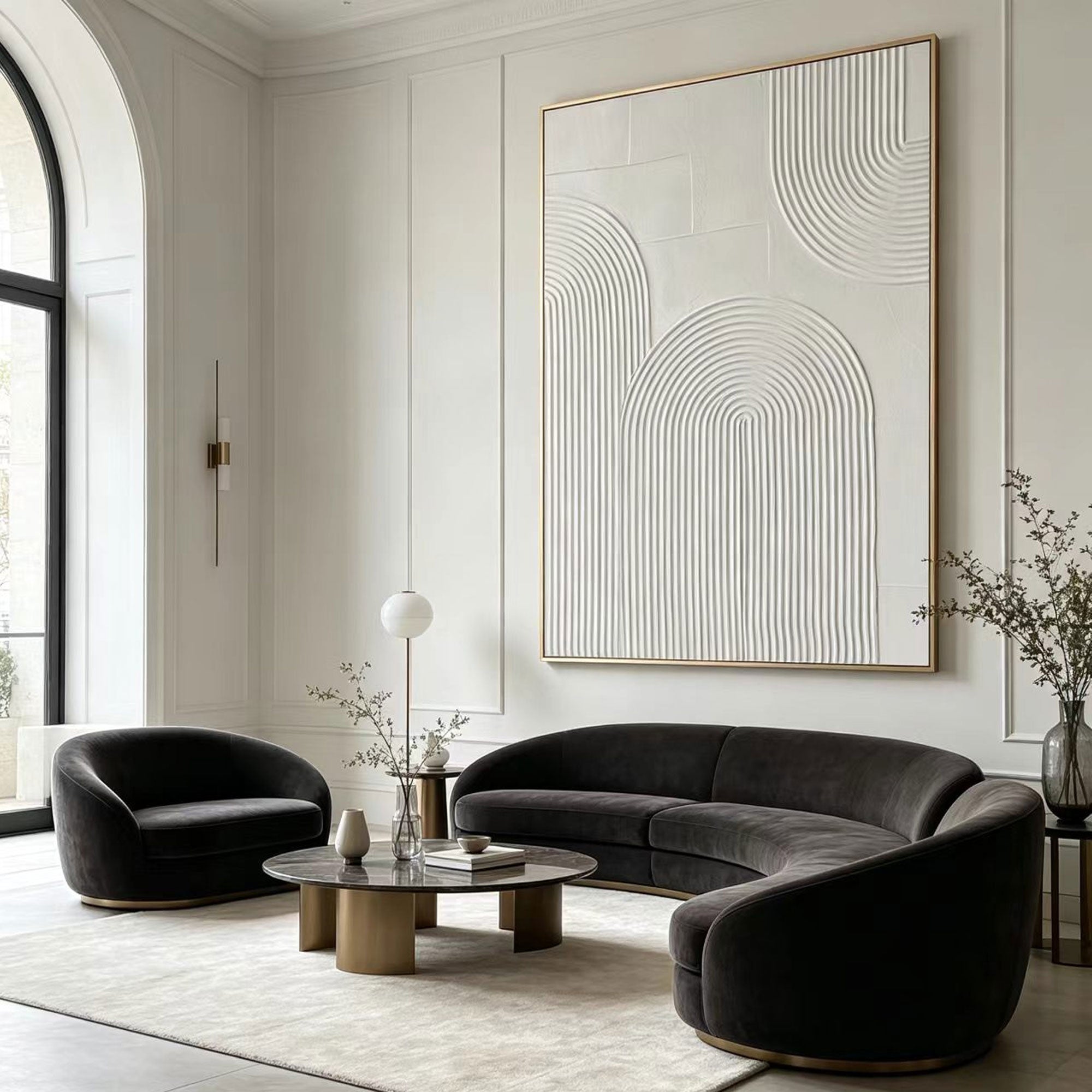 3D Textured Scandinavian Geometric Artwork - Twin Passage