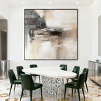Wabi Sabi Abstract Landscape Painting - Veiled Tides