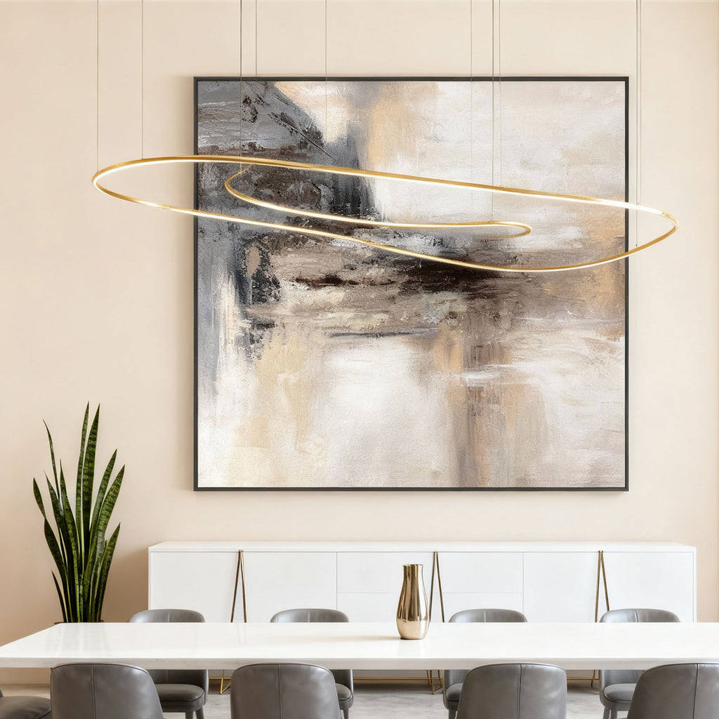Wabi Sabi Abstract Landscape Painting - Veiled Tides