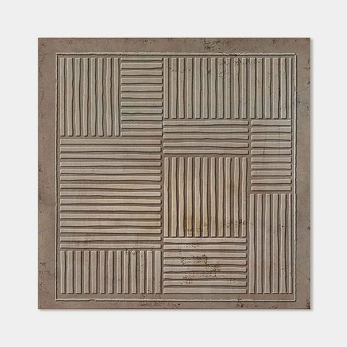 Lumi Gallery Wabi Sabi Japandi geometric canvas art with muted earth tones and textured patterns