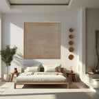 Large square minimalist painting featuring Japanese-inspired aesthetic, hand-painted with non-toxic materials and shipped worldwide in gallery-grade packaging.