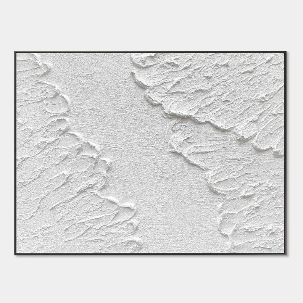 Wabi Sabi 3D Textured Abstract Wall Art - White Rift