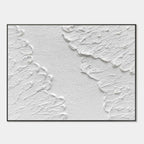 Wabi Sabi 3D Textured Abstract Wall Art - White Rift