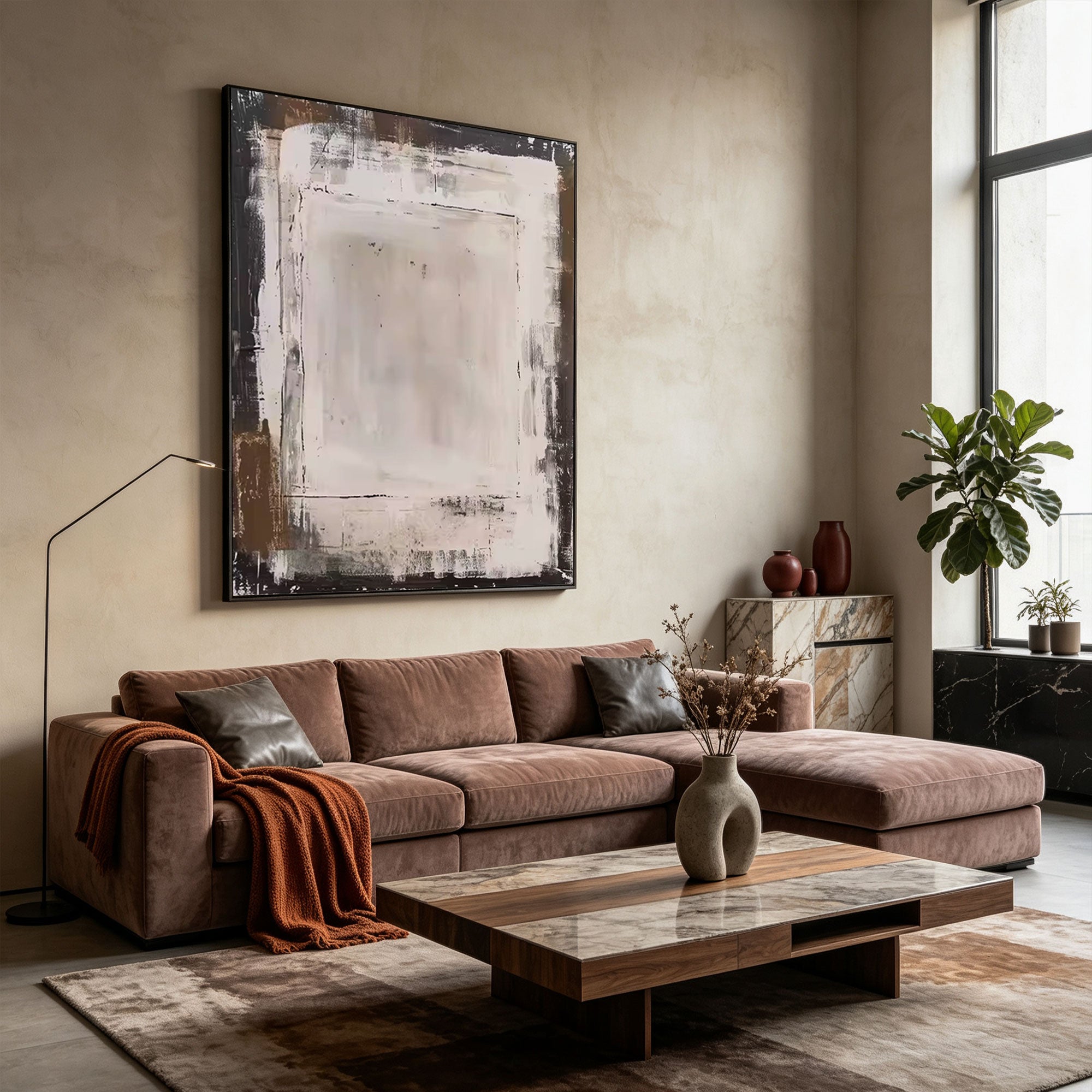 Wabi Sabi Minimalist White Wall Art - White Threshold