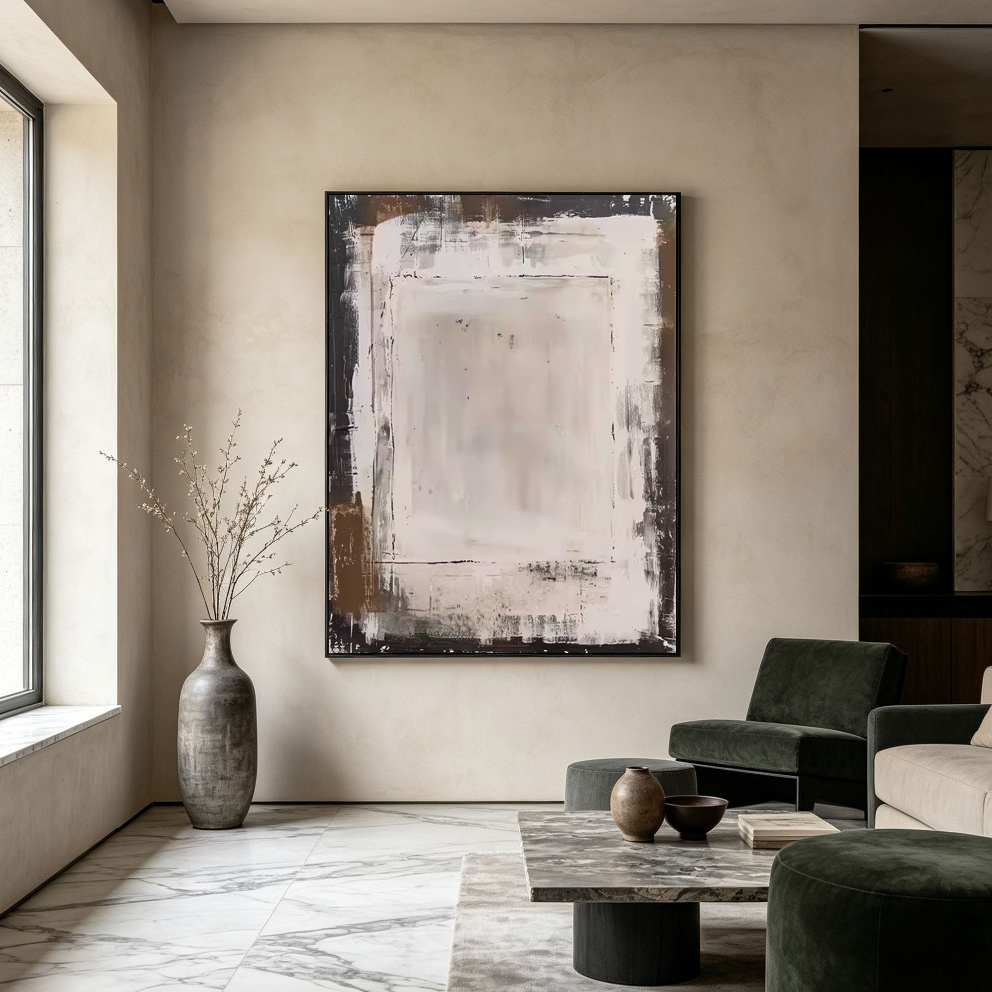 Wabi Sabi Minimalist White Wall Art - White Threshold