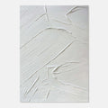 3D Textured Minimalist White Abstract Painting - White Trace