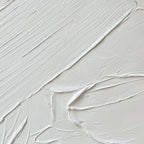 3D Textured Minimalist White Abstract Painting - White Trace