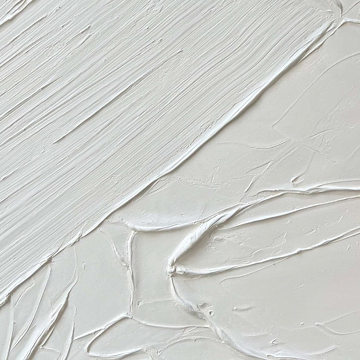 3D Textured Minimalist White Abstract Painting - White Trace