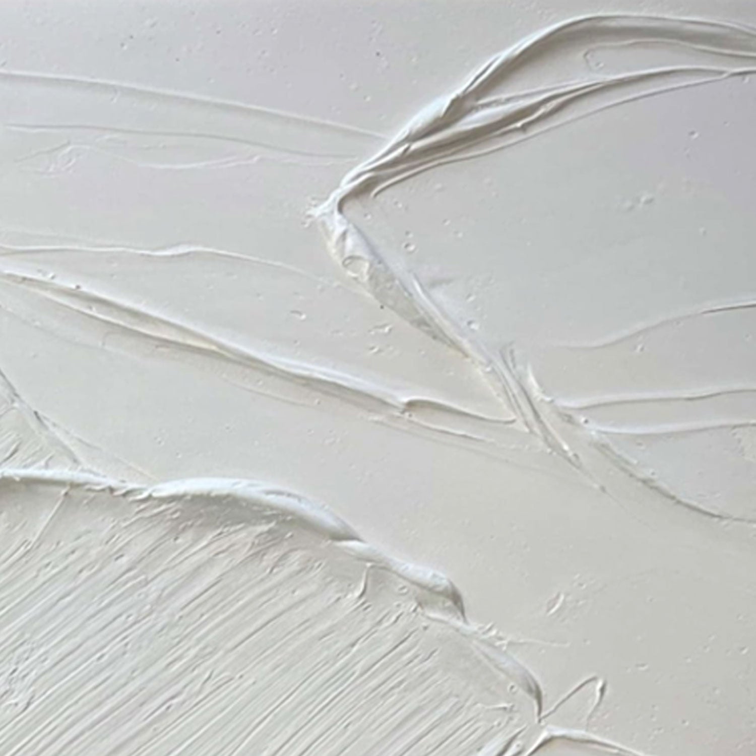 3D Textured Minimalist White Abstract Painting - White Trace