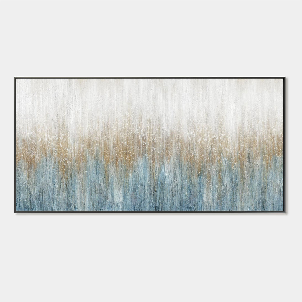 Minimalist White and Blue Modern Wall Art - Winter Veil