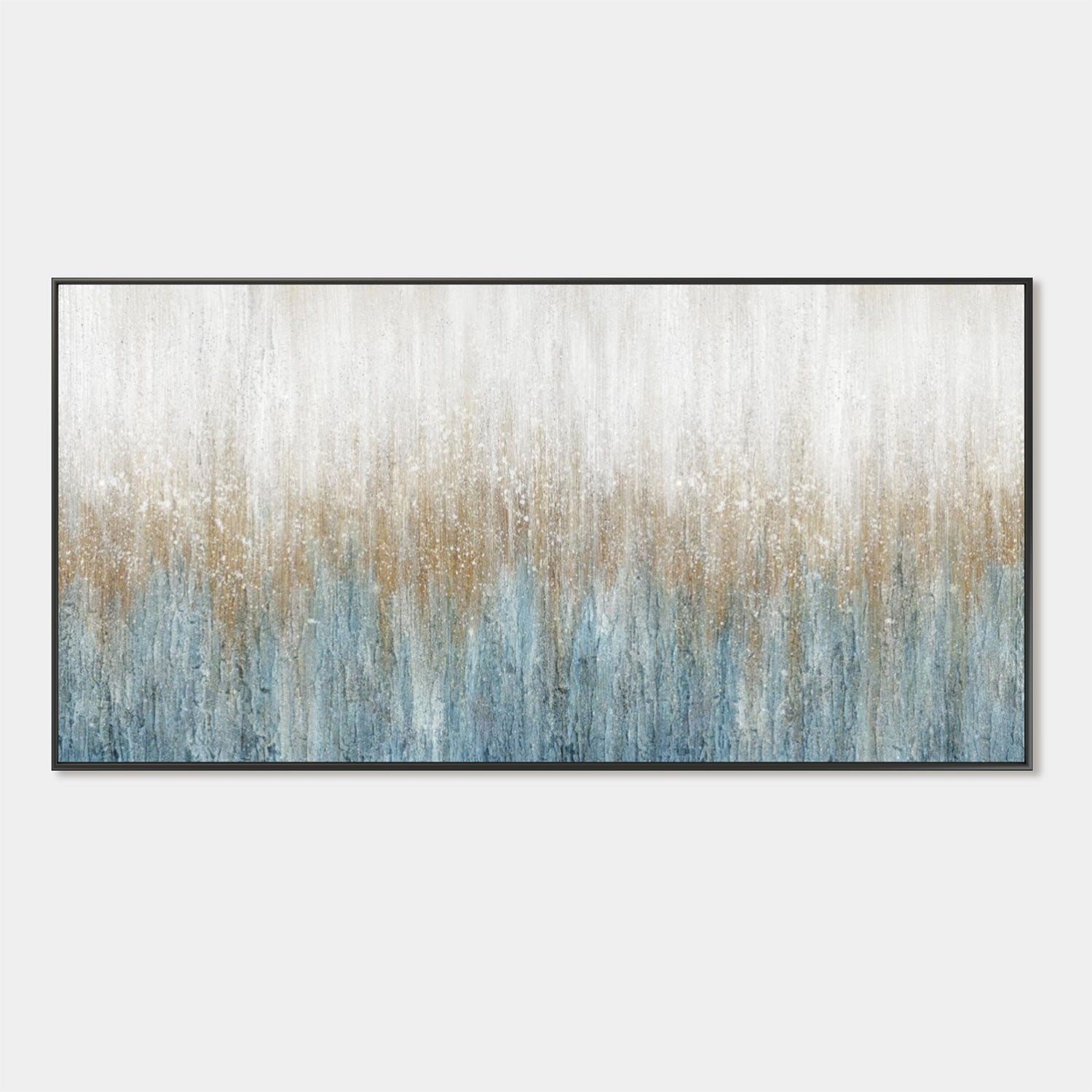 Minimalist White and Blue Modern Wall Art - Winter Veil