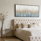 Minimalist White and Blue Modern Wall Art - Winter Veil